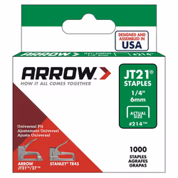 Arrow Staples Jt21 1/4in - 6mm (Box of 1000)