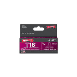 Arrow T18 Round Crown Staples Size: 3/8" - 10mm Pack: 1000