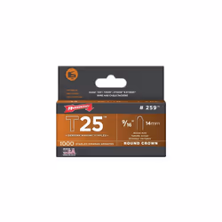 Arrow T25 Round Crown Staples Size: 9/16" - 14mm Pack: 1000