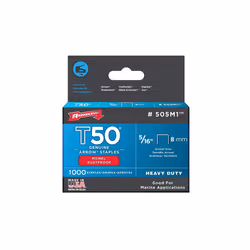 Arrow T50M 508m Monel Staples 12mm (1/2in) Box 1000 ARRT5012MS