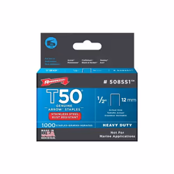 Arrow Fastener Co. .50in. T50 Stainless Steel Staples  508SS1