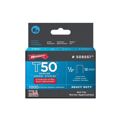 Arrow Fastener Co. .50in. T50 Stainless Steel Staples  508SS1