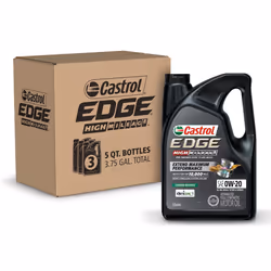 castrol Edge High Mileage 0W-20 Advanced Full Synthetic Motor Oil  5 Quart (Pack of 3)