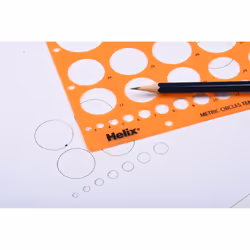 Helix Circle Stencil Template - Translucent Orange
