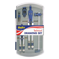 Helix Precision Plus Drawing Set Blue, Silver 5 pc(s)