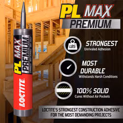 Loctite PL Premium Max Construction Adhesive  Versatile Construction Glue for Wood  Concrete  Stone & More - 9 fl oz Cartridge  Pack of 1