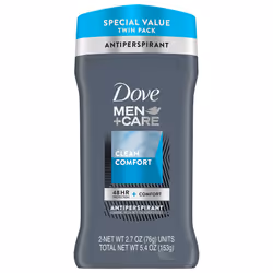 Dove Men+Care Antiperspirant Deodorant 48-Hour Wetness Protection Clean Comfort Non-Irritant Deodorant for Men 2.7 oz, 2 Coun ...