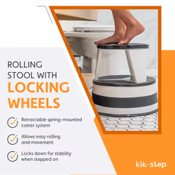 Cramer Kik Step Steel Step Stool - Two Step Stool  Holds 350 lbs (Orange)