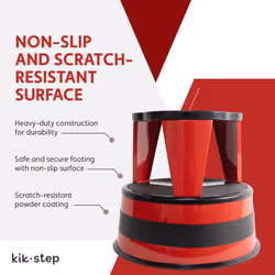 Cramer Kik Step Steel Step Stool  Two Step Stool  Holds 350 lbs (Red)
