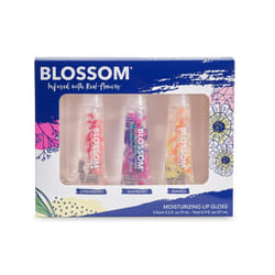 Blossom Scented Moisturizing Lip Gloss Tubes  Infused with Real Flowers  0.9 fl. oz/27ml  3 pack Gift Set  Strawberry/Raspberry/Mango