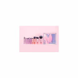 Real Technique Travel Fanstasy Mini Brush Kit, Makeup Brushes, Mini Sized Brushes, Perfect For Travel or On The Go, 10 Piece Set, Purple