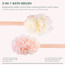 EcoTools 2-in-1 Bath Brush  Shower Loofah with Ergonomic Handle  Cleans Hard-to-Reach Areas  Cleansing & Exfoliating  Recycled Netting  Perfect for Me