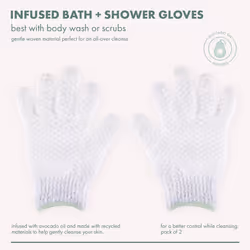 EcoTools Gentle Bath + Shower Gloves  Exfoliating Gloves Remove Dead Skin & Cleanse The Whole Body  Bath Gloves Infused with Avocado Oil to Scrub & Hy