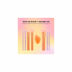 Level Up Brush And Sponge Kit, Makeup Brushes For Eyeshadow, Foundation, Blush, & Bronzer, Makeup Blending Sponge, Professional Quality Makeup Tools,