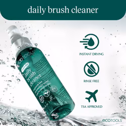 EcoTools Daily Makeup Brush Cleanser Spray  Quick Drying  Fragrance Free & Dermatologist Tested  Travel Size  TSA Approved  Cruelty-Free & Vegan 3 fl