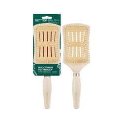 EcoTools Smoothing Detangler Hairbrush  Brush For Wet Or Dry Hair  Pain-Free Detangling  Style & Smooth Hair  Heat Resistant Brush  Renewable Bamboo &