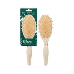 EcoTools Shine Activating Detangler Hairbrush  Brush For Wet Or Dry Hair  Gently Detangle & Style Hair  Heat Safe Paddle Brush  Flexible Bristles  Ren