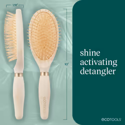 EcoTools Shine Activating Detangler Hairbrush  Brush For Wet Or Dry Hair  Gently Detangle & Style Hair  Heat Safe Paddle Brush  Flexible Bristles  Ren