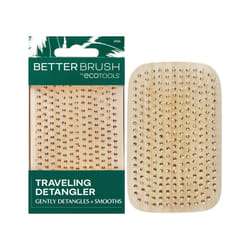 EcoTools Travel Detangler Hairbrush  Gently Detangle & Smooth Hair  Brush For Wet Or Dry Hair  Heat Resistant  Mini Renewable Bamboo Hairbrush For Sty