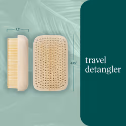 EcoTools Travel Detangler Hairbrush  Gently Detangle & Smooth Hair  Brush For Wet Or Dry Hair  Heat Resistant  Mini Renewable Bamboo Hairbrush For Sty