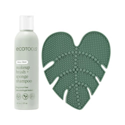 EcoTools Makeup Brush Cleansing Pad + Deep Clean Shampoo Bundle  Brush Cleaner Mat & Makeup Brush Cleanser For Deep Cleaning Tools  Clean Formula  Cru
