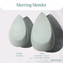 EcoTools Blurring Blender Makeup Sponge Duo  Makeup Blender Sponge For Blurred Skin  For Liquid & Cream Foundation  Cloud Coverage Memory Foam  Eco Fr