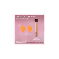 Glitter All The Way Brush + Sponge Kit, 3 Piece Limited Edition Gift Set