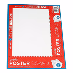U-Create Ucreate White Poster Board  11"""""""" x 14""""""""  5 Pack (13825)
