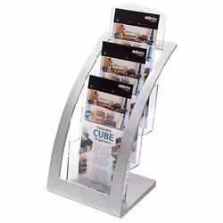 Deflecto 693645, 3 shelves, Silver, Transparent, 375 mm, 240 mm, 420 mm, 1.67 kg