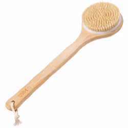Body Brush Back Scrubber - Back Brush Long Handle for Shower - Natural Bristles Dry Skin Exfoliating Cellulite Brush Bamboo - ...