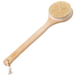 Body Brush Back Scrubber - Back Brush Long Handle for Shower - Natural Bristles Dry Skin Exfoliating Cellulite Brush Bamboo - Back Scrubber Brush -