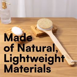 Body Brush Back Scrubber - Back Brush Long Handle for Shower - Natural Bristles Dry Skin Exfoliating Cellulite Brush Bamboo - Back Scrubber Brush -