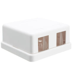 8 Port Keystone Jack Surface Mount Box  White  Surface Mount Box for Networking  Home Theatre  Security/Surveillance  Cablewholesale