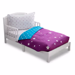 Delta Children 4 Piece Toddler Bedding Set for Girls - Reversible 2-in-1 Comforter - Includes Fitted Comforter to Keep Little ...