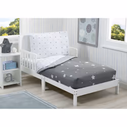 Delta Children 4 Piece Toddler Bedding Set for Boys - Reversible 2-in-1 Comforter - includes Fitted Comforter to Keep Little Ones Snug  Bottom Sheet