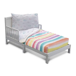 Delta children 4 Piece Toddler Bedding Set for girls - Reversible 2-in-1 comforter - Includes Fitted comforter to Keep Little Ones Snug  Bottom Sheet