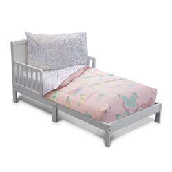 Delta children 4 Piece Toddler Bedding Set for girls - Reversible 2-in-1 comforter - Includes Fitted comforter to Keep Little Ones Snug  Bottom Sheet