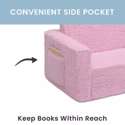 Delta Children Cozee Flip-Out Sherpa 2-in-1 Convertible Sofa to Lounger for Kids  Pink
