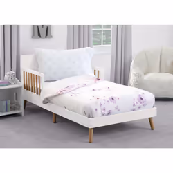 Delta Children 4 Piece Toddler Bedding Set for Girls - Reversible 2-in-1 Comforter - Includes Fitted Comforter to Keep Little Ones Snug  Bottom Sheet