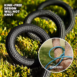 HYDROSTEEL Metal Garden Hose 100 Ft with Nozzle  Water Hose 100Ft  Heavy Duty 3x Layer Stainless Steel Flexible 100 Ft Garden Hose  Lightweight  Easy
