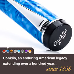Conklin Duragraph Fountain Pen Ice Blue - Stub Nib  Premium Writing Instrument for Calligraphy & Signatures