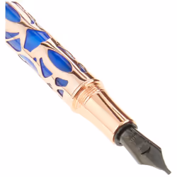 Conklin Endura Deco Crest Fountain Pen in Blue  Stub Nib  Premium Writing Instrument