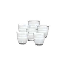 Duralex Made In France Gigogne Glass Tumbler Drinking Glasses  5.75 ounce - Set of 6  Clear