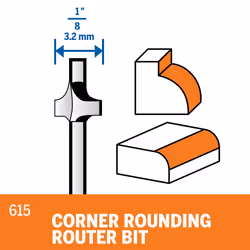 Dremel 615 1/8"""" Piloted Corner Rounding Routing Bit
