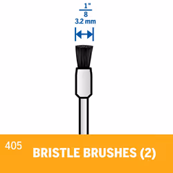 Dremel 405-02 Nylon Bristle Brushes (2 Pack)  1/8"""" Diameter
