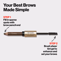 Revlon Eyebrow Gel & Pencil  ColorStay Brow Fantasy 2-in-1 Eye Makeup  Longwearing with Precision Tip  105 Brunette  0.04 Oz