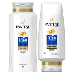 Pantene Argan Oil Shampoo 25.4 OZ and Sulfate Free Conditioner 24 OZ for Damaged Hair  Repair and Protect  Bundle Pack