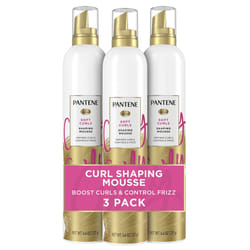Pantene Curl Mousse For Curly Hair  Tames Frizz for Soft Touchable Curls  6.6 Oz Each (Pack of 3)
