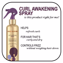 Pantene Gold Series Curl Awakening Spray  for Curly and Coily Hair  Infused with Argan Oil  8.4 Fl Oz