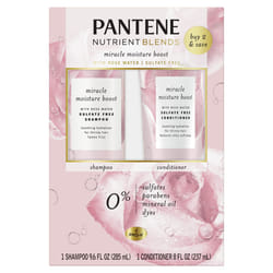 Pantene Nutrient Blends Miracle Moisture Boost Rose Water Shampoo & Conditioner Dual Pack for Dry Hair  Sulfate Free